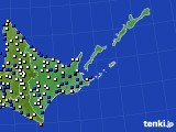 道東のアメダス実況(風向・風速)(2016年10月09日)