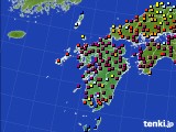 2016年10月10日の九州地方のアメダス(日照時間)