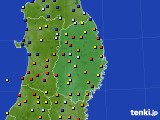 2016年10月10日の岩手県のアメダス(日照時間)