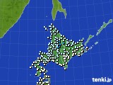 2016年10月10日の北海道地方のアメダス(気温)