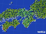 近畿地方のアメダス実況(日照時間)(2016年10月11日)