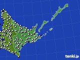 道東のアメダス実況(風向・風速)(2016年10月12日)
