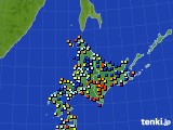 北海道地方のアメダス実況(日照時間)(2016年10月13日)