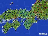 近畿地方のアメダス実況(日照時間)(2016年10月13日)