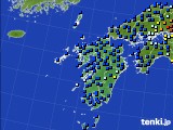2016年10月13日の九州地方のアメダス(日照時間)
