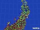 東北地方のアメダス実況(日照時間)(2016年10月14日)