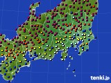 関東・甲信地方のアメダス実況(日照時間)(2016年10月14日)
