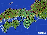 近畿地方のアメダス実況(日照時間)(2016年10月14日)
