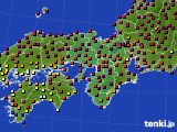 近畿地方のアメダス実況(日照時間)(2016年10月15日)