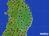 2016年10月15日の岩手県のアメダス(日照時間)