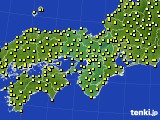 2016年10月15日の近畿地方のアメダス(気温)