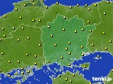 2016年10月15日の岡山県のアメダス(気温)