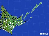 道東のアメダス実況(風向・風速)(2016年10月15日)