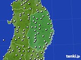 2016年10月15日の岩手県のアメダス(風向・風速)