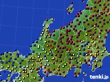 北陸地方のアメダス実況(日照時間)(2016年10月16日)