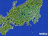関東・甲信地方のアメダス実況(風向・風速)(2016年10月16日)