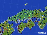 中国地方のアメダス実況(日照時間)(2016年10月17日)