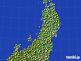 2016年10月17日の東北地方のアメダス(気温)