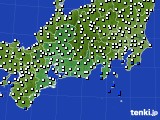 東海地方のアメダス実況(風向・風速)(2016年10月17日)