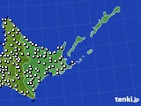 道東のアメダス実況(風向・風速)(2016年10月17日)