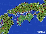 2016年10月18日の四国地方のアメダス(日照時間)