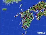 九州地方のアメダス実況(日照時間)(2016年10月18日)