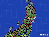 2016年10月19日の東北地方のアメダス(日照時間)
