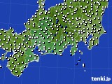 東海地方のアメダス実況(風向・風速)(2016年10月19日)