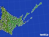 道東のアメダス実況(風向・風速)(2016年10月19日)