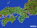 近畿地方のアメダス実況(日照時間)(2016年10月20日)