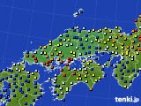 2016年10月20日の中国地方のアメダス(日照時間)