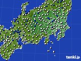 関東・甲信地方のアメダス実況(風向・風速)(2016年10月20日)