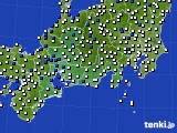 東海地方のアメダス実況(風向・風速)(2016年10月20日)