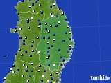 2016年10月20日の岩手県のアメダス(風向・風速)