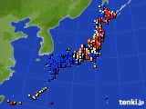 アメダス実況(日照時間)(2016年10月21日)