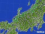 北陸地方のアメダス実況(風向・風速)(2016年10月21日)