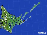 道東のアメダス実況(風向・風速)(2016年10月21日)