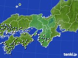 近畿地方のアメダス実況(降水量)(2016年10月22日)