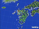 九州地方のアメダス実況(日照時間)(2016年10月23日)