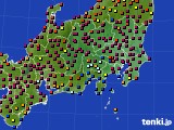 関東・甲信地方のアメダス実況(日照時間)(2016年10月24日)