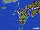 九州地方のアメダス実況(日照時間)(2016年10月24日)