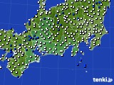 東海地方のアメダス実況(風向・風速)(2016年10月24日)