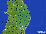 2016年10月24日の岩手県のアメダス(風向・風速)
