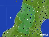 山形県のアメダス実況(風向・風速)(2016年10月24日)