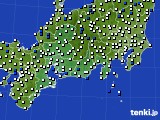 東海地方のアメダス実況(風向・風速)(2016年10月25日)