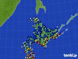 北海道地方のアメダス実況(日照時間)(2016年10月26日)