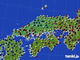 中国地方のアメダス実況(日照時間)(2016年10月27日)