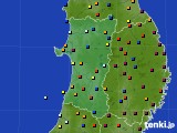 2016年10月27日の秋田県のアメダス(日照時間)