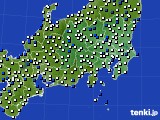 関東・甲信地方のアメダス実況(風向・風速)(2016年10月27日)