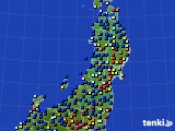 東北地方のアメダス実況(日照時間)(2016年10月29日)